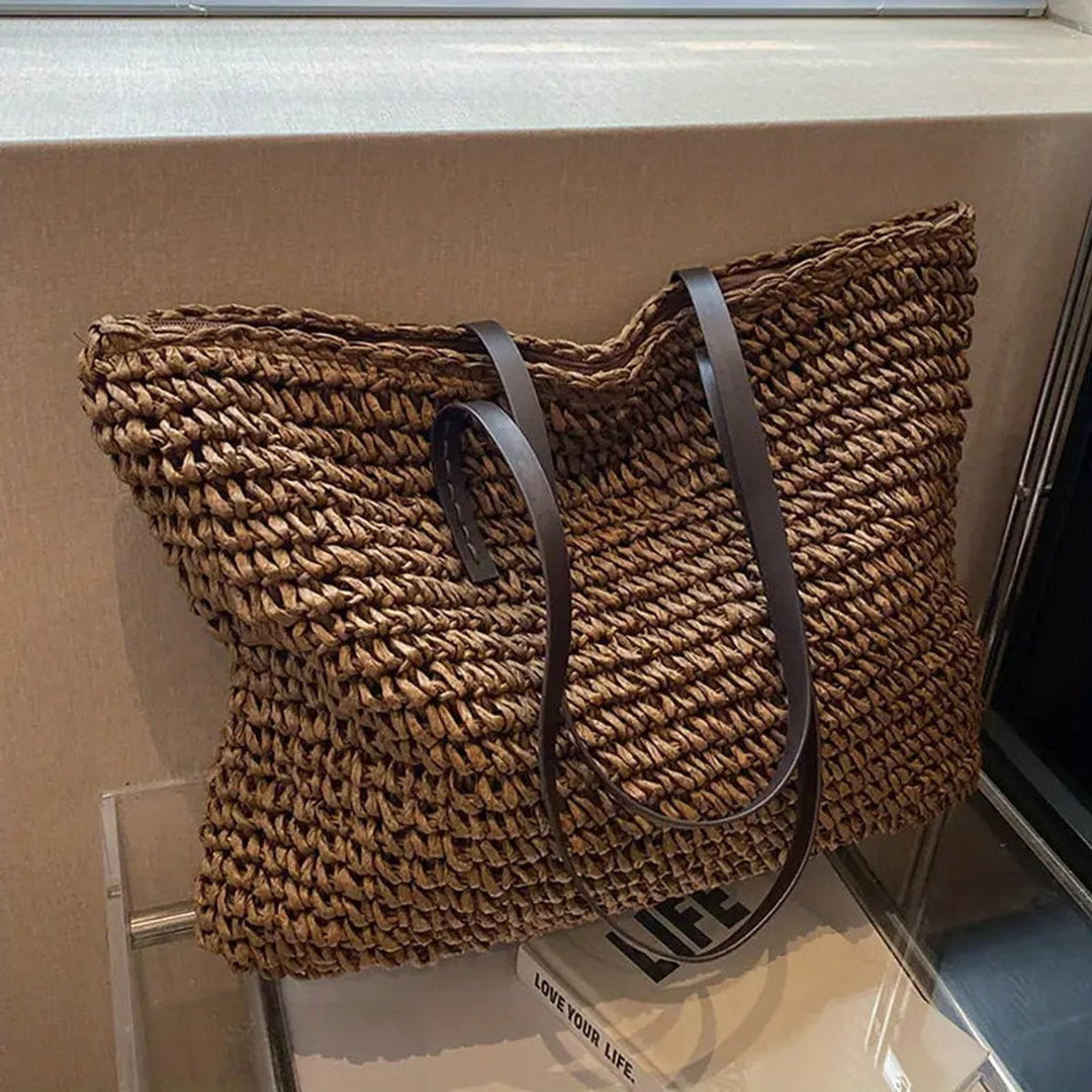 Women's Straw Tote Bag in Boho Style (7)