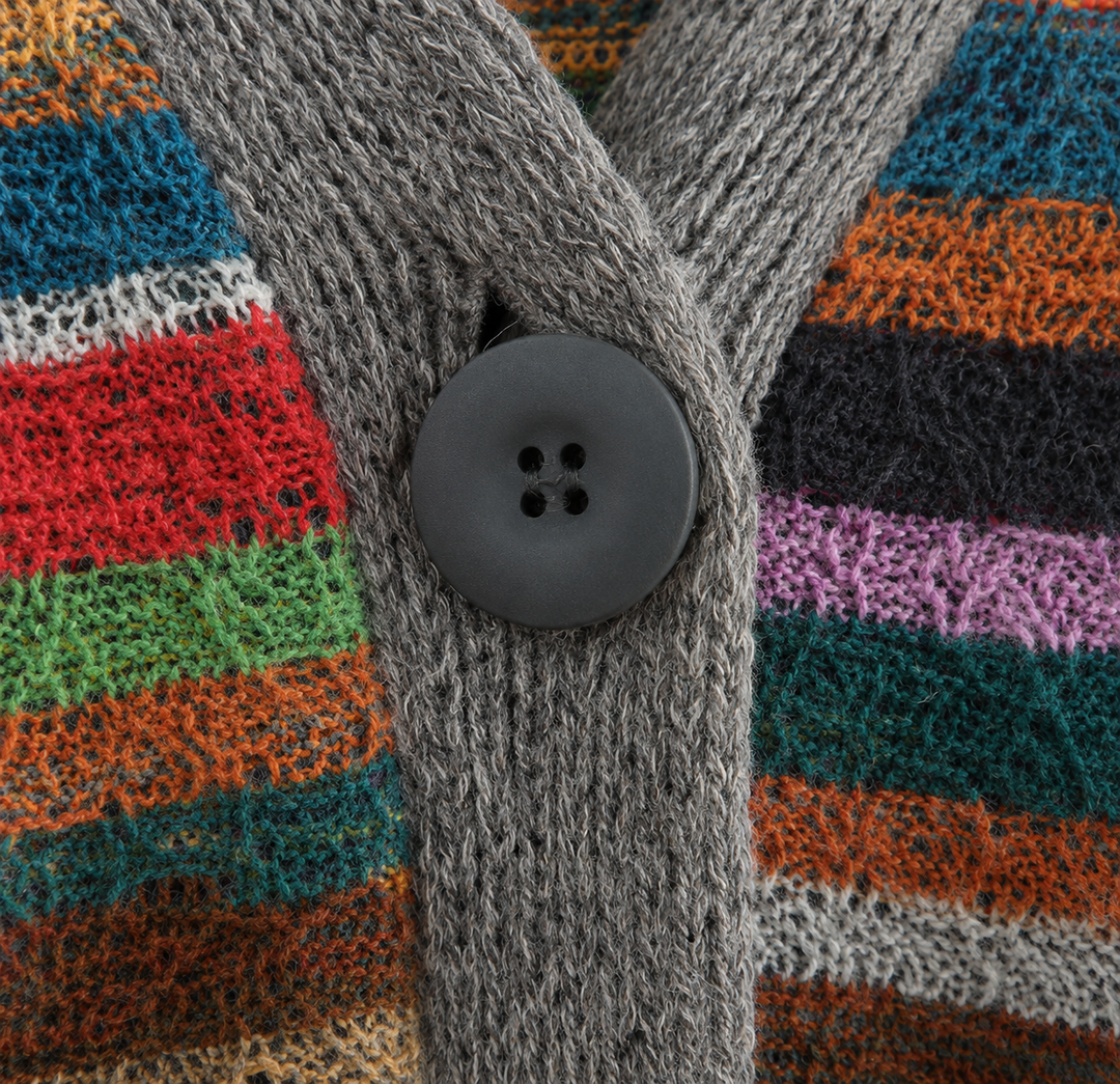 Women's Striped Knit Cardigan for Autumn (6)