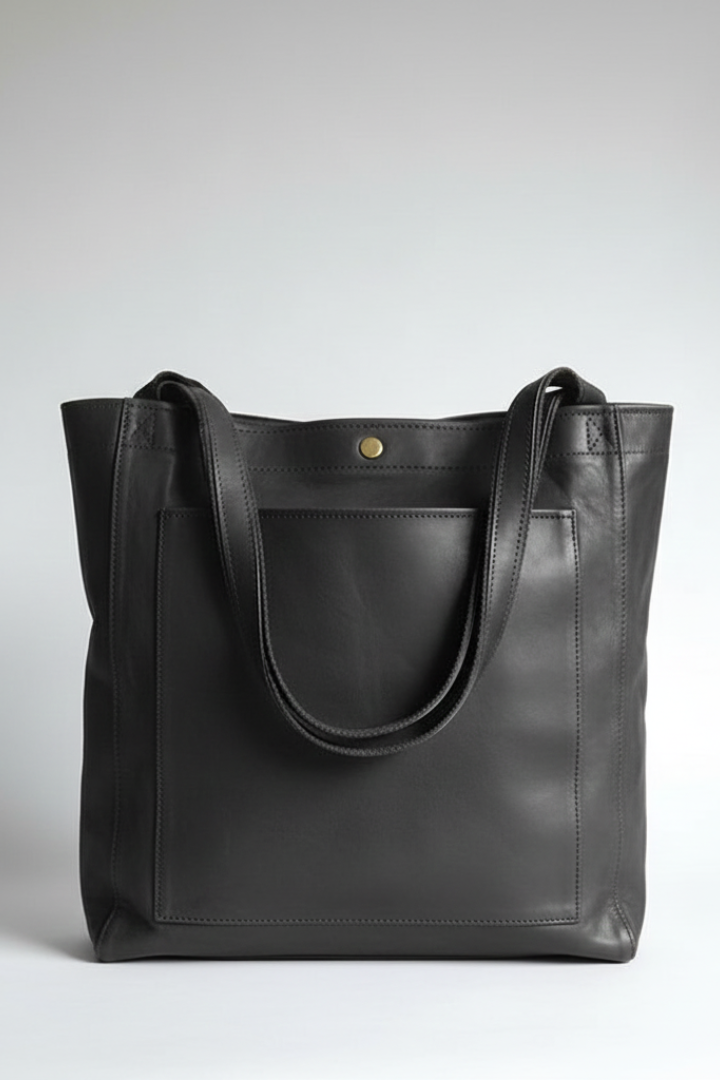Women's Structured Laptop Bag Minimalist Tote in Black