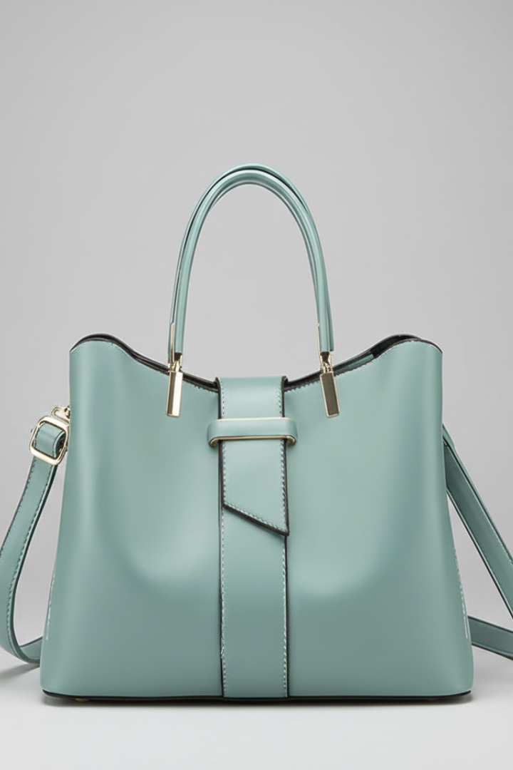 Women's Structured Laptop Bag with Crossbody Strap in Blue