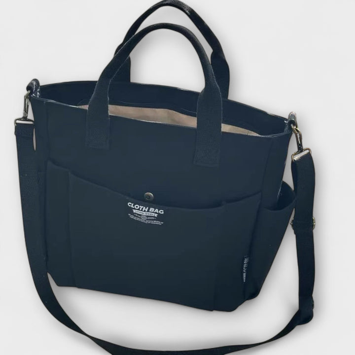 Women's Structured Leather Tote Bag for Everyday in Black