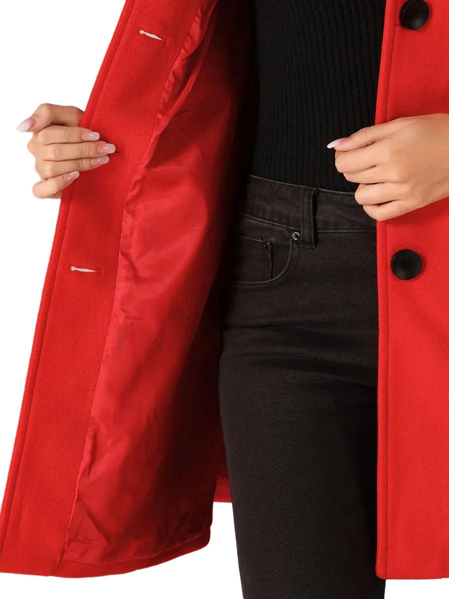 Women's Structured Midi Coat with Button Front (6)