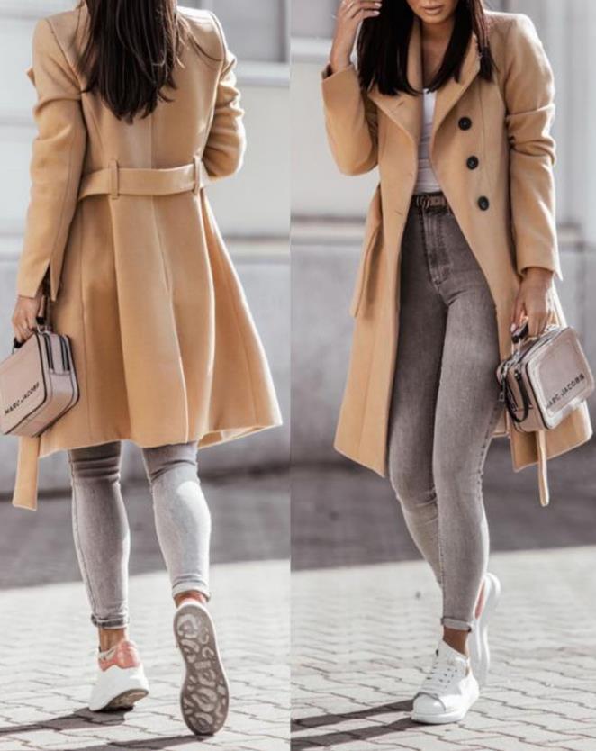 Women's Structured Trench Coat with Belt (4)