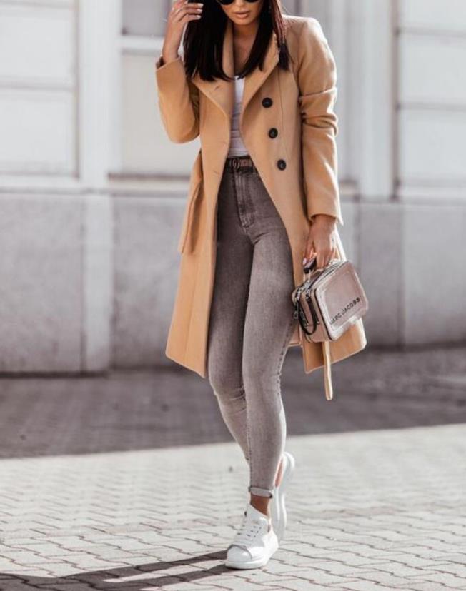 Women's Structured Trench Coat with Belt (6)