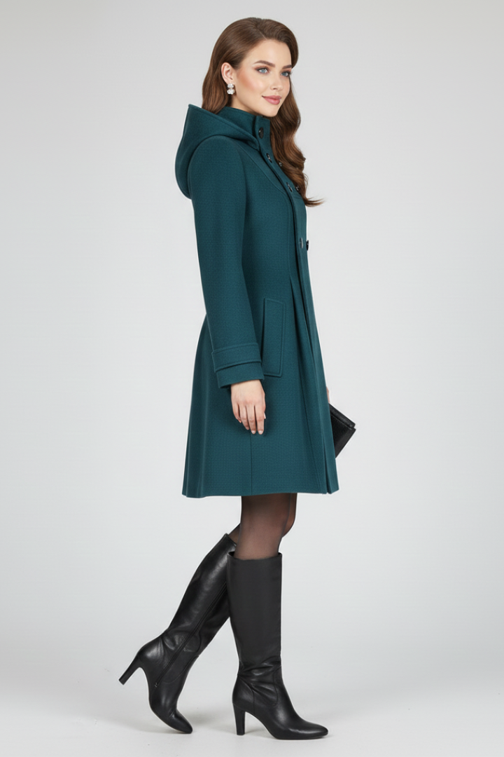 Women's Structured Trench Coat with Hood (3)