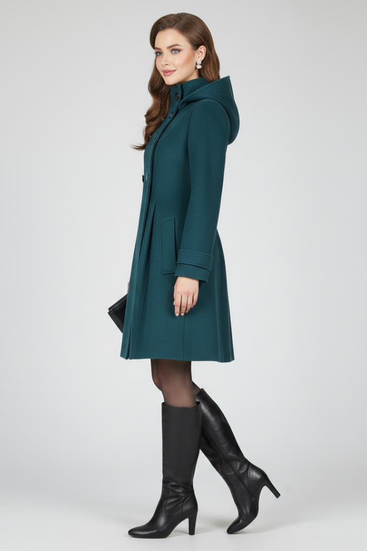 Women's Structured Trench Coat with Hood (4)
