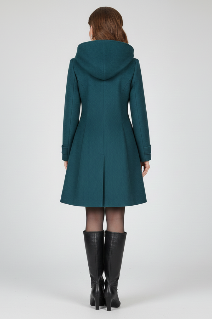 Women's Structured Trench Coat with Hood (5)