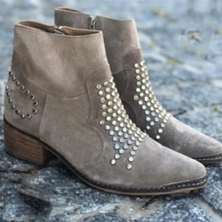 Women's Studded Pointed Ankle Boots (3)