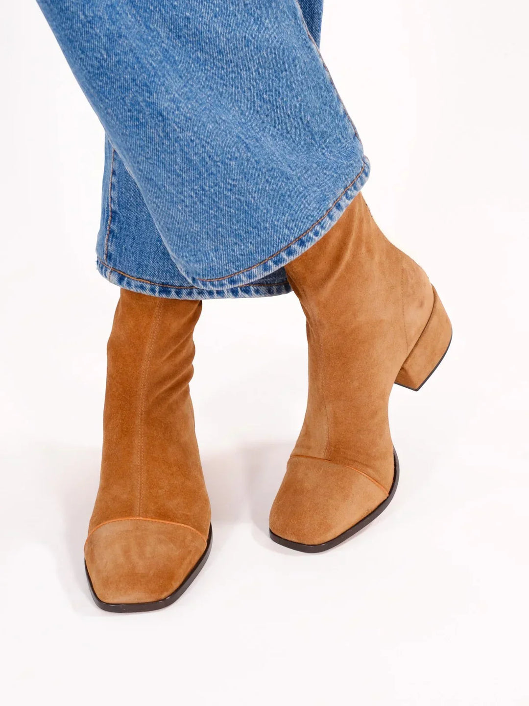 Women's Suede Ankle Boots for Autumn Outfits in Beige