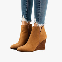 Isabella | Women's Suede Autumn Boots with Wedge Heel