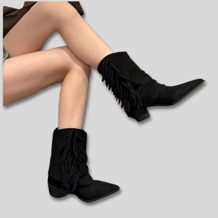 Women's Suede Western Ankle Boots for Autumn (5)