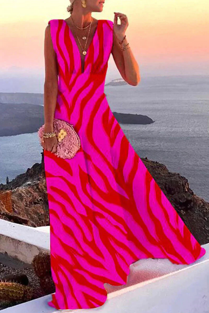 Women's Summer Maxi Dress for Wedding Guests in Green-Black 2