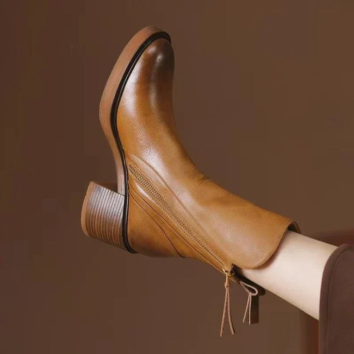 Women's Synthetic Ankle Boots with Block Heel (2)