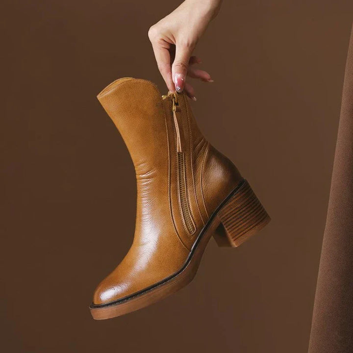 Women's Synthetic Ankle Boots with Block Heel (3)