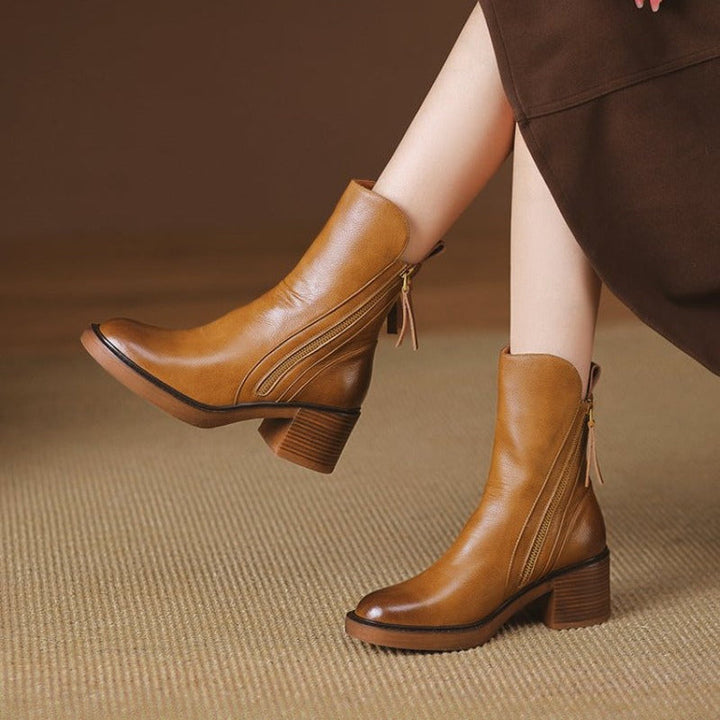 Women's Synthetic Ankle Boots with Block Heel (4)