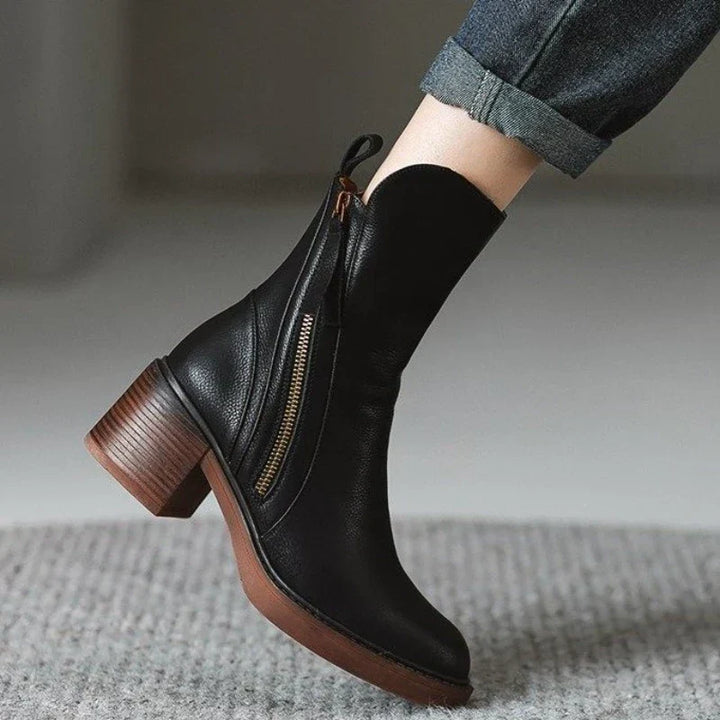 Women's Synthetic Ankle Boots with Block Heel (6)