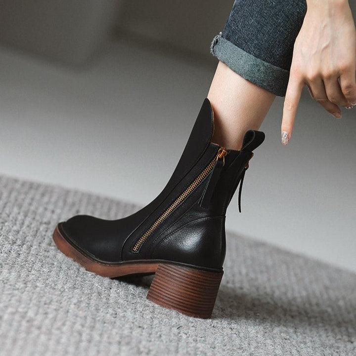 Women's Synthetic Ankle Boots with Block Heel (7)