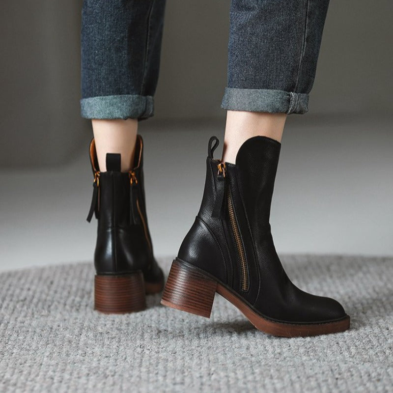 Women's Synthetic Ankle Boots with Block Heel (8)