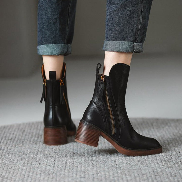 Women's Synthetic Ankle Boots with Block Heel (8)