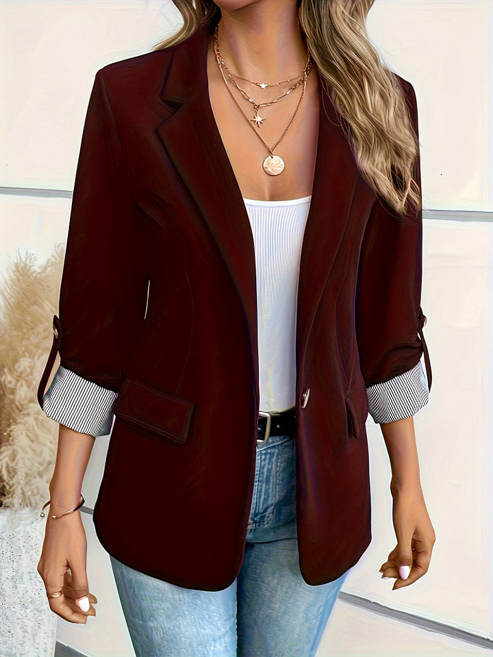 Women's Tailored Blazer for Smart Casual in Burgunderrot