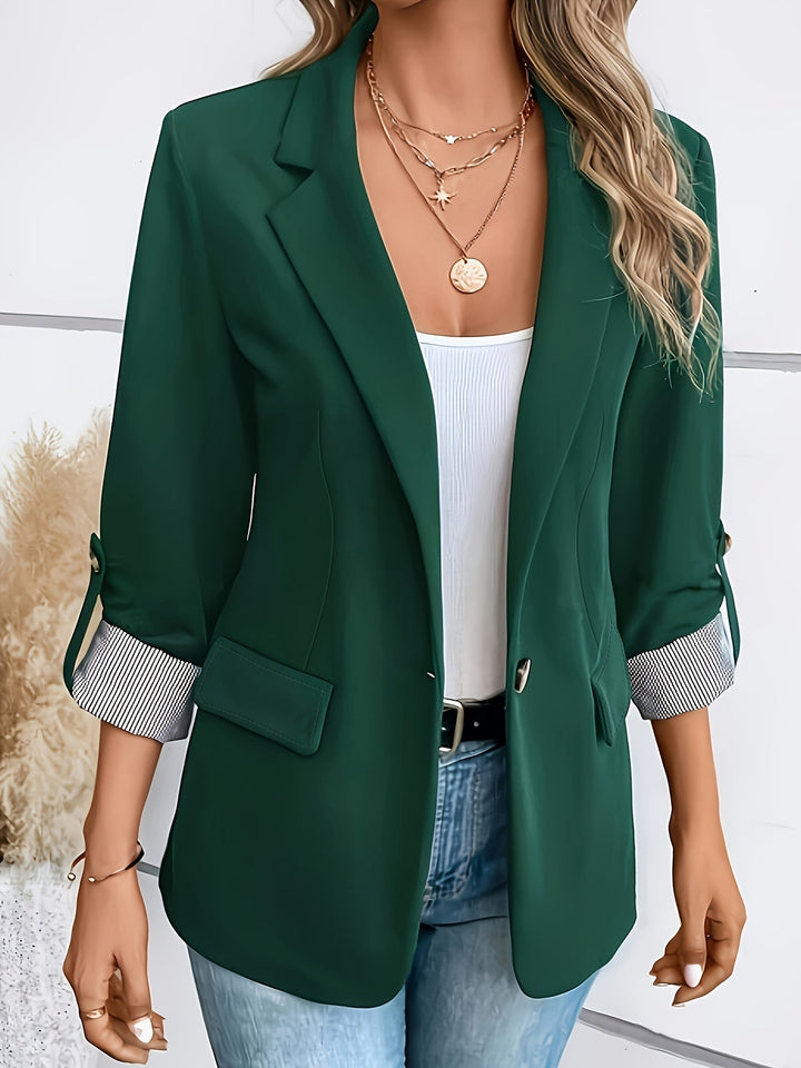 Women's Tailored Blazer for Smart Casual in Dark Green