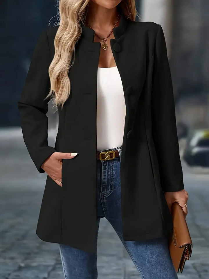 Women's Tailored Coat for Layering Versatility in Black