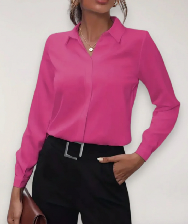 Women's Tailored Office Blouse for Spring in Knallrosa