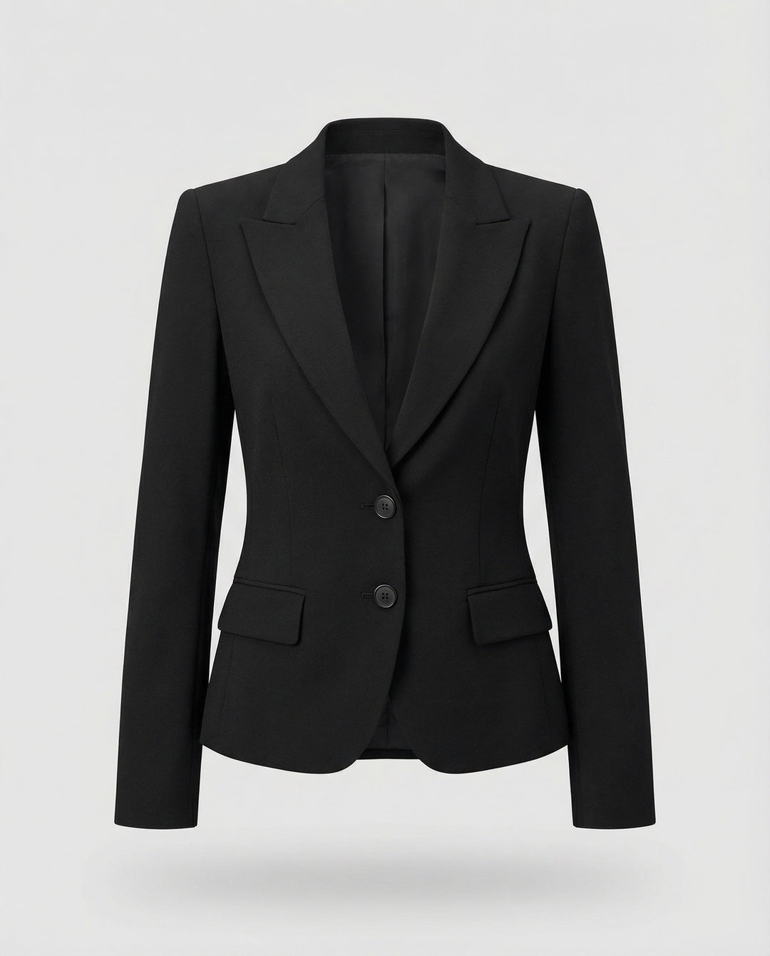 Women's Tailored Peplum Office Blazer in Black