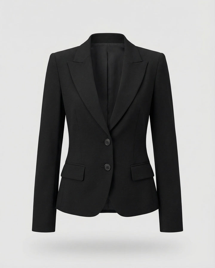 Women's Tailored Peplum Office Blazer in Black