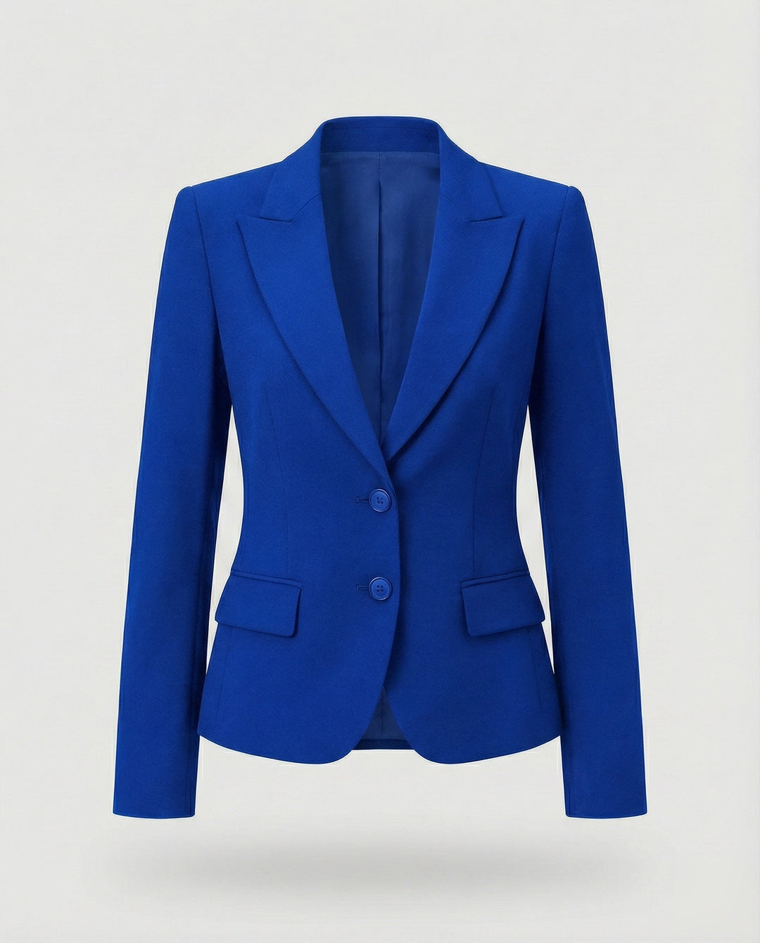 Women's Tailored Peplum Office Blazer in Blue