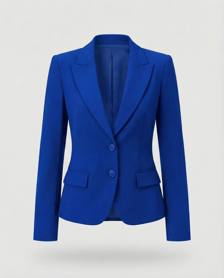 Women's Tailored Peplum Office Blazer in Blue