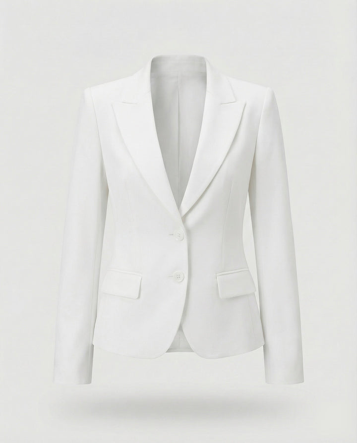 Women's Tailored Peplum Office Blazer in White