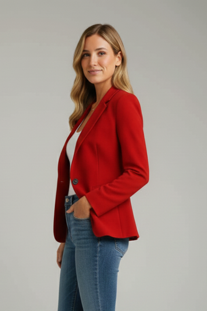 Women's Tailored Trench Coat Blazer in Red