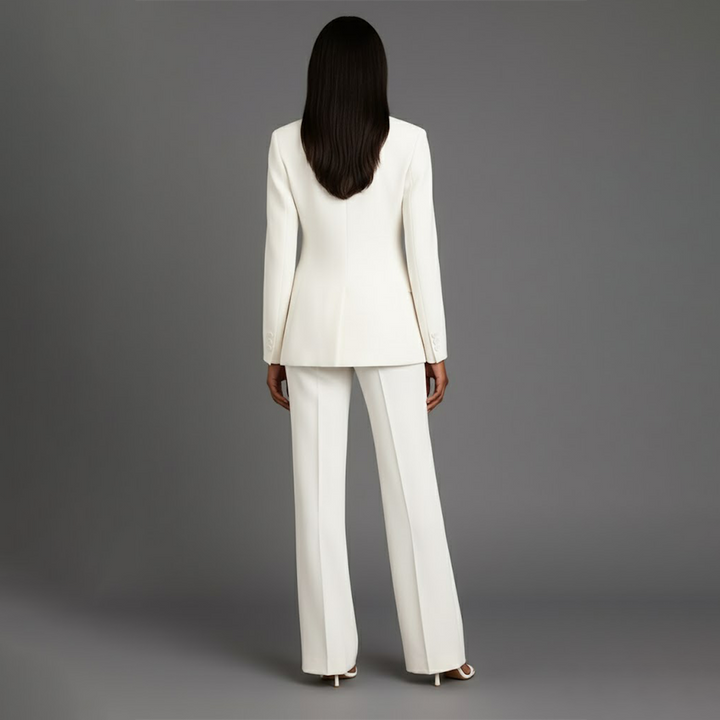 Women's Tailored Trench Coat Blazer Suit (2)