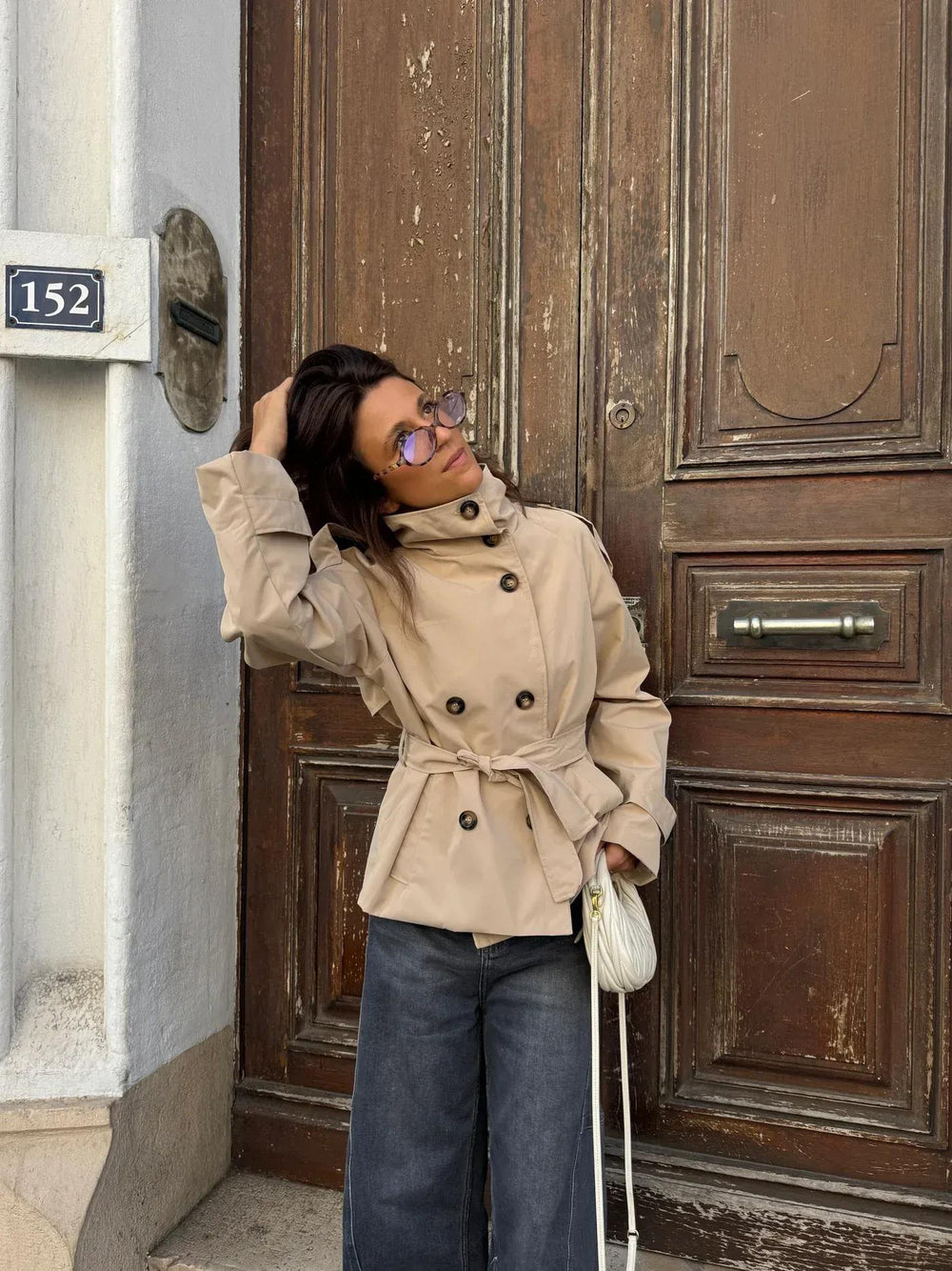 Women's Tailored Trench Coat with Water-Repellent Protection (2)