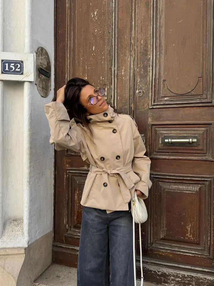 Women's Tailored Trench Coat with Water-Repellent Protection (2)