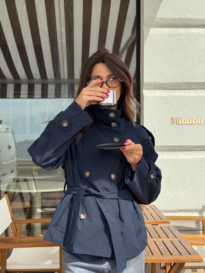 Women's Tailored Trench Coat with Water-Repellent Protection (6)