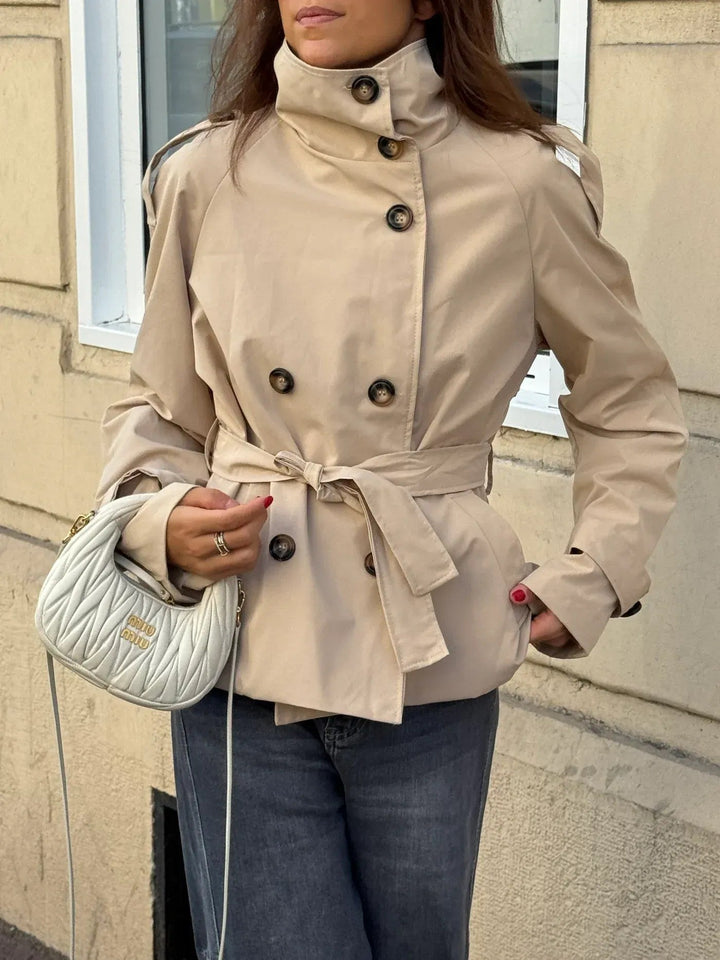 Women's Tailored Trench Coat with Water-Repellent Protection in Light brown