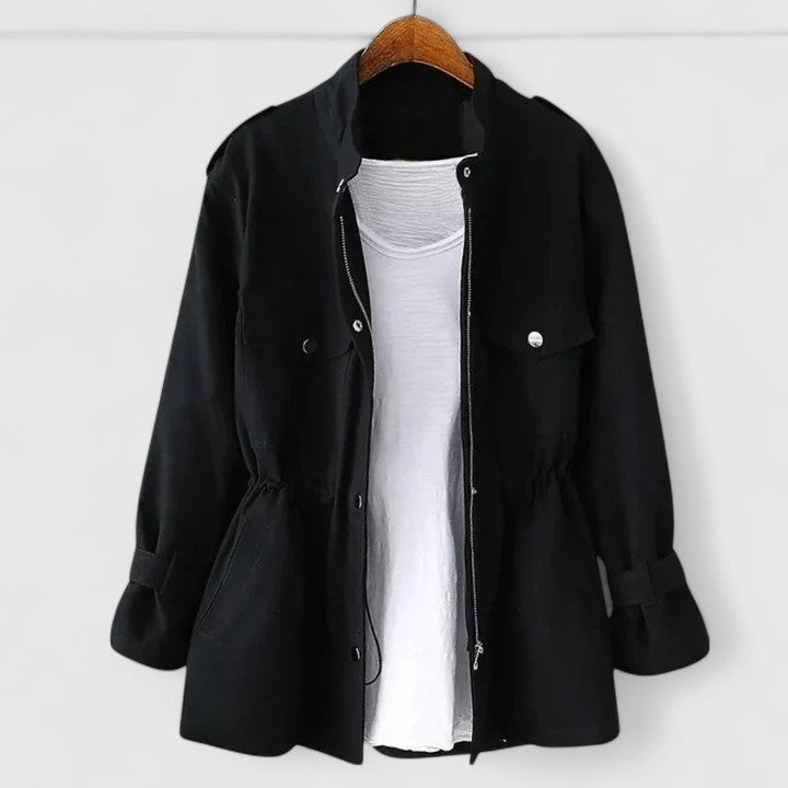 Women's Tailored Trenchcoat for Spring in Black