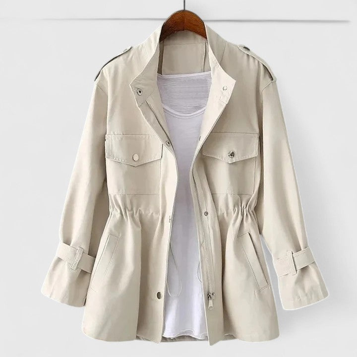 Women's Tailored Trenchcoat for Spring in Cream