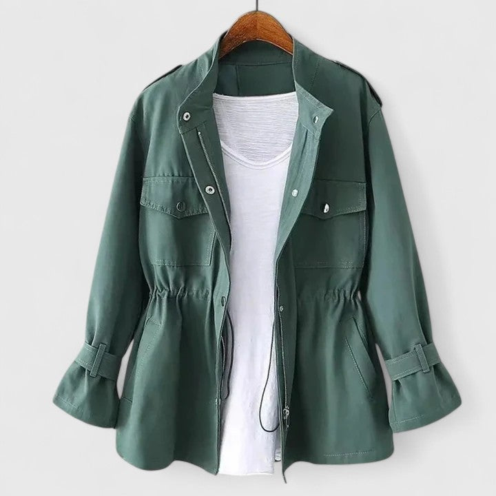 Women's Tailored Trenchcoat for Spring in Green