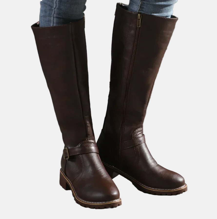 Women's Tall Boots for Everyday Wear in Dark Brown