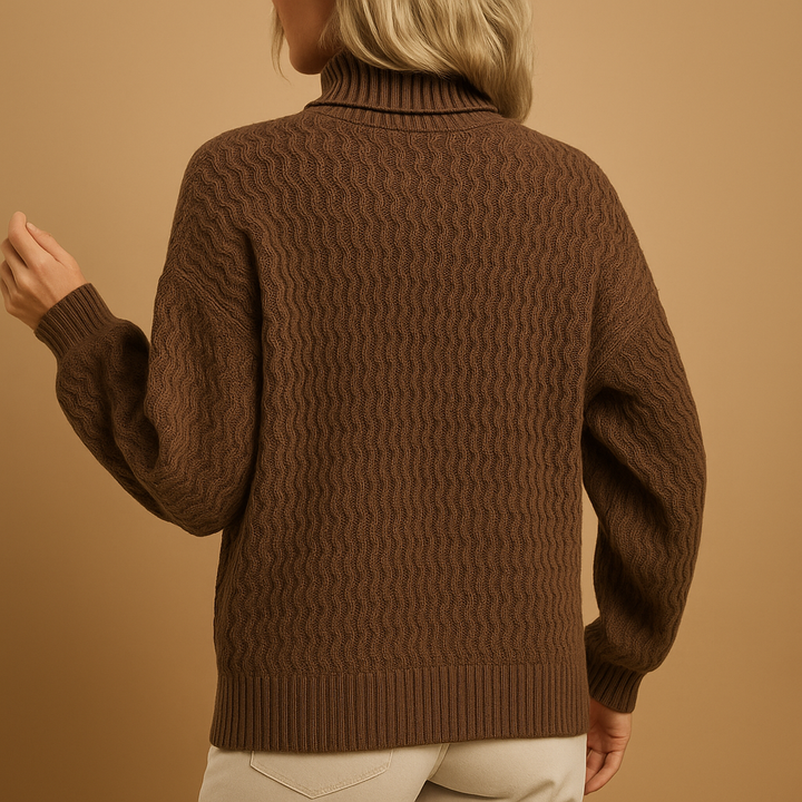 Women's Textured Knit Turtleneck Jumper (3)