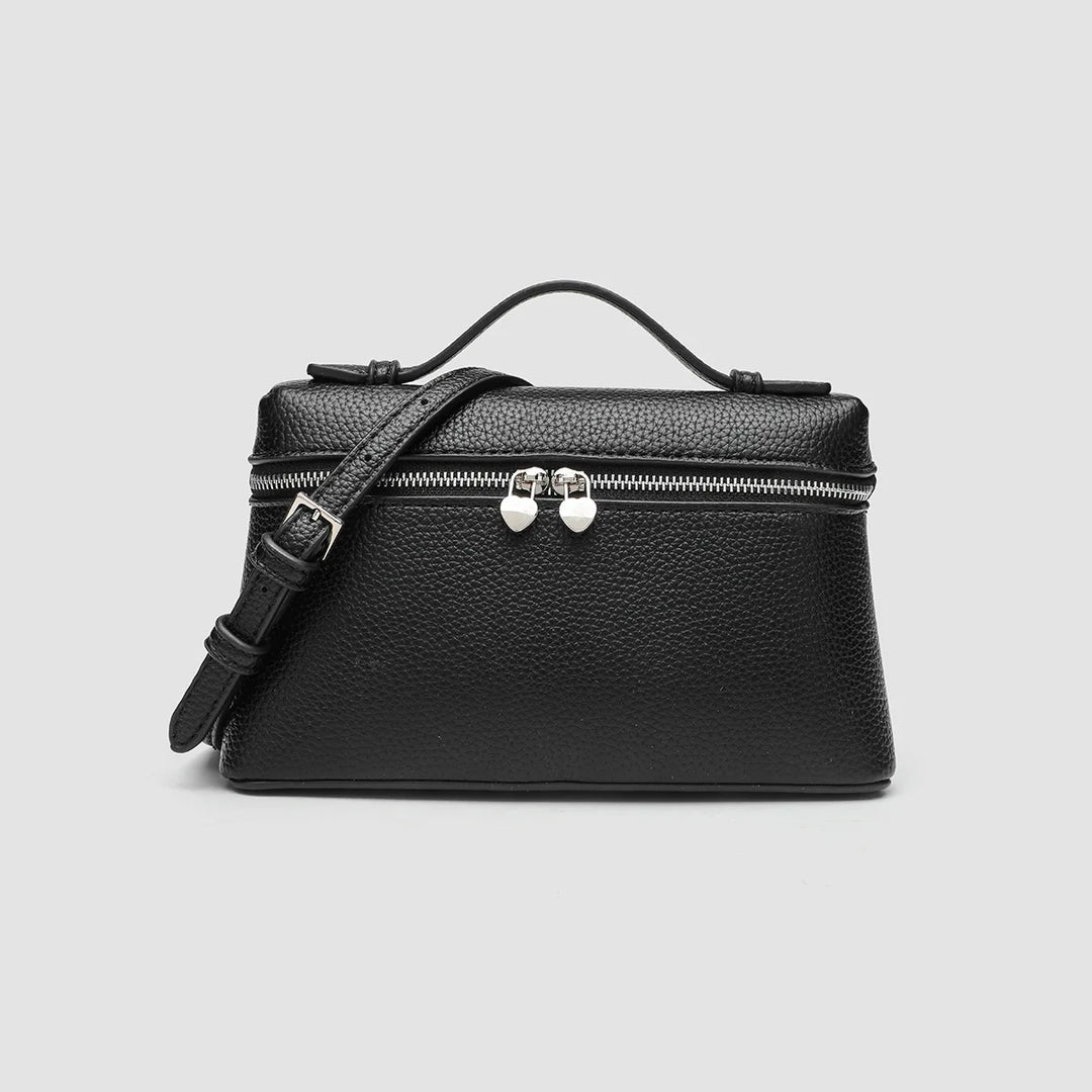 Women's Textured Leather Tote Bag for Everyday in Black