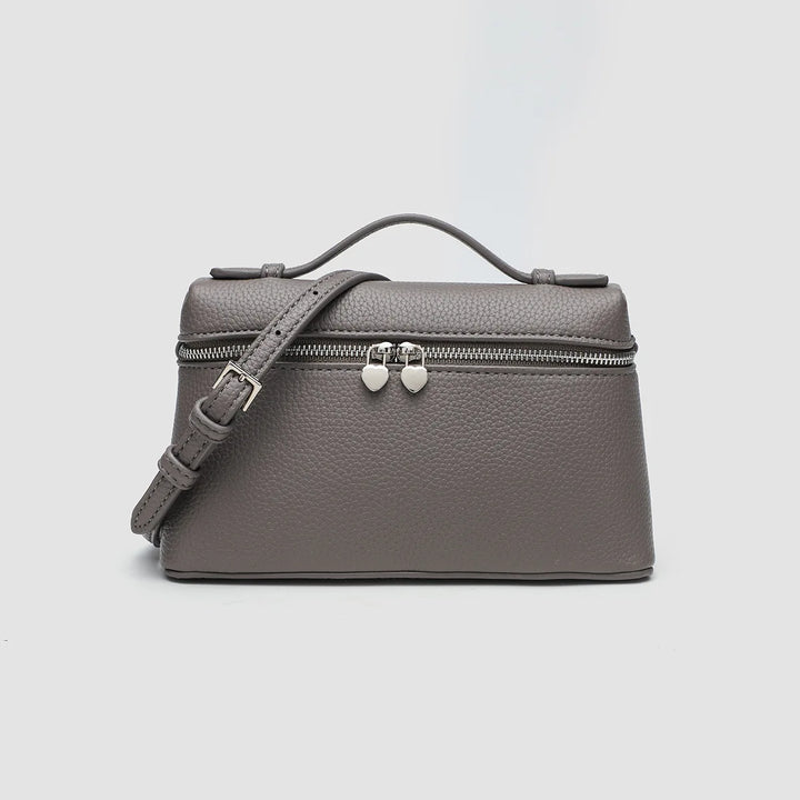 Women's Textured Leather Tote Bag for Everyday in Grey