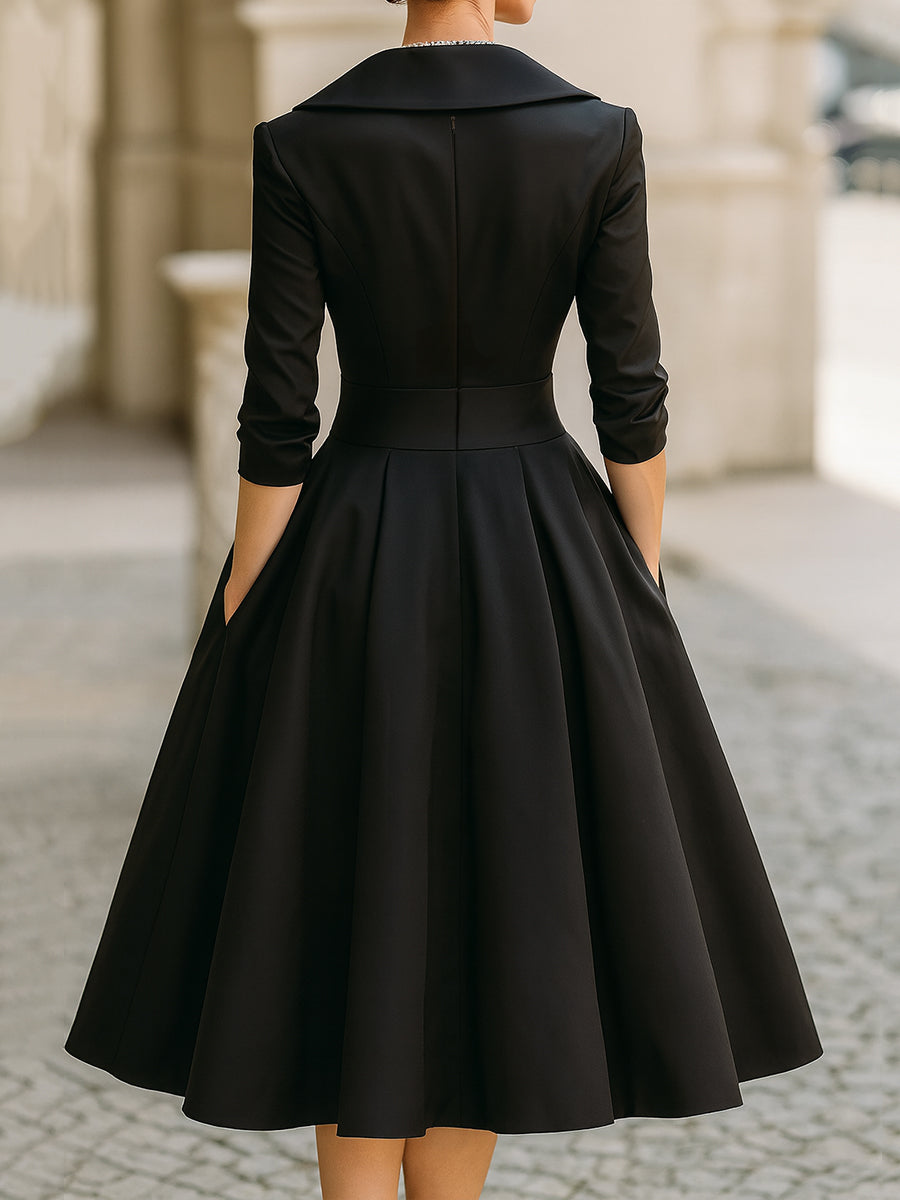 Women's timeless fall wedding guest dress (4)