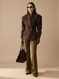 Poppy | Women's Trench Coat Faux Suede Wrap