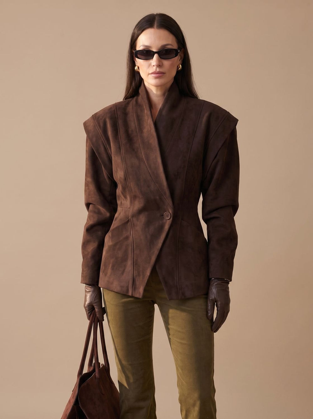 Women's Trench Coat Faux Suede Wrap (2)