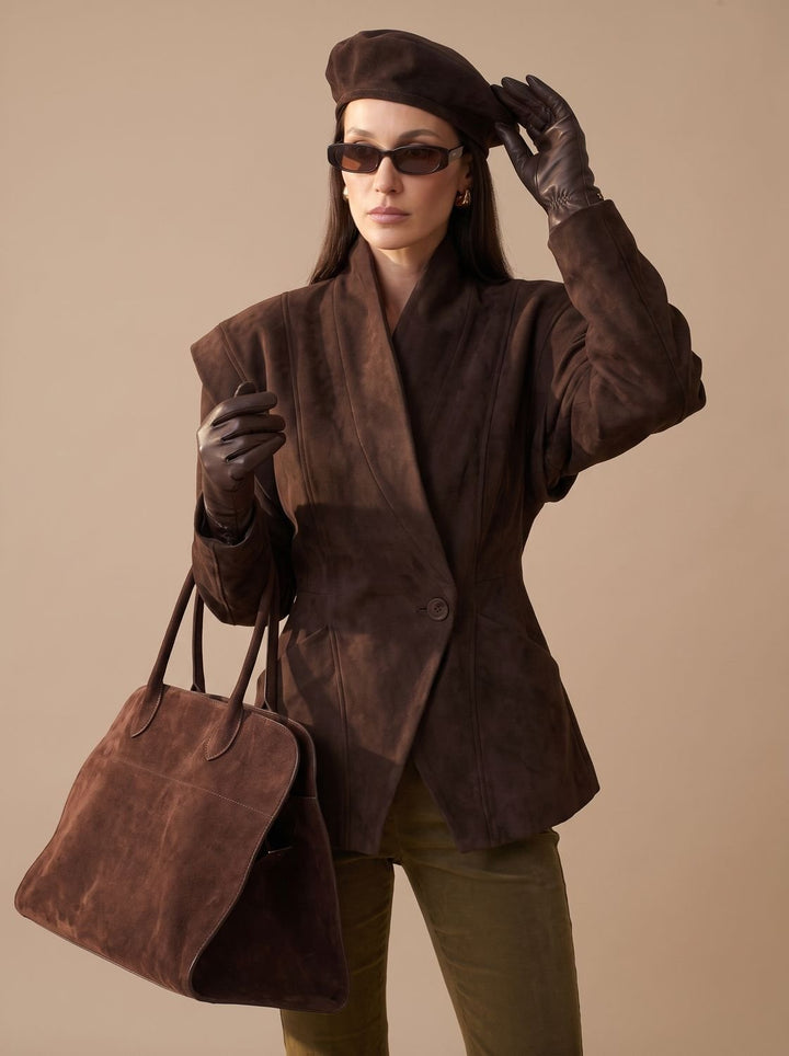 Women's Trench Coat Faux Suede Wrap (4)