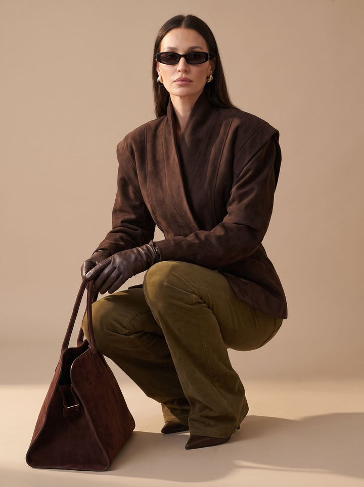 Women's Trench Coat Faux Suede Wrap (5)